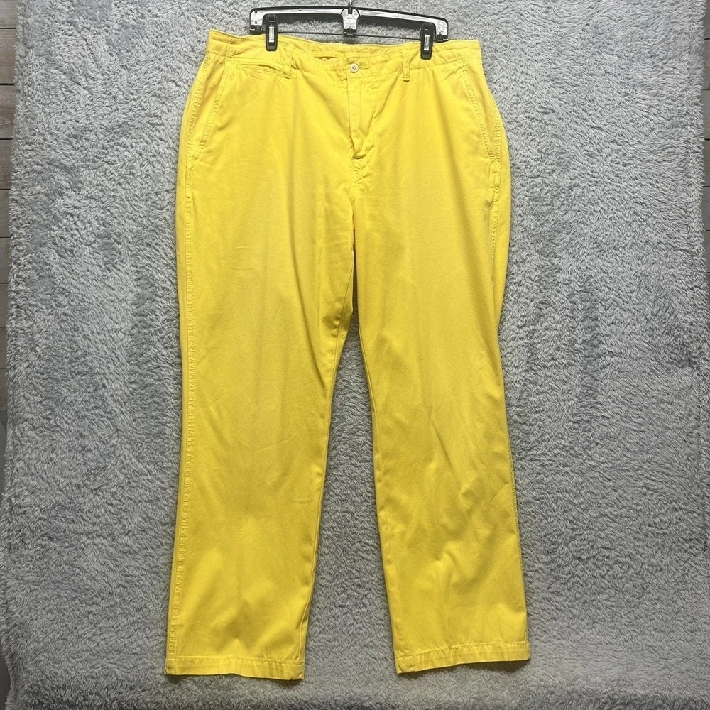 Polo Ralph Lauren RL-5 Chino Pants Mens 40x32 Yellow Adjustable Casual Golf